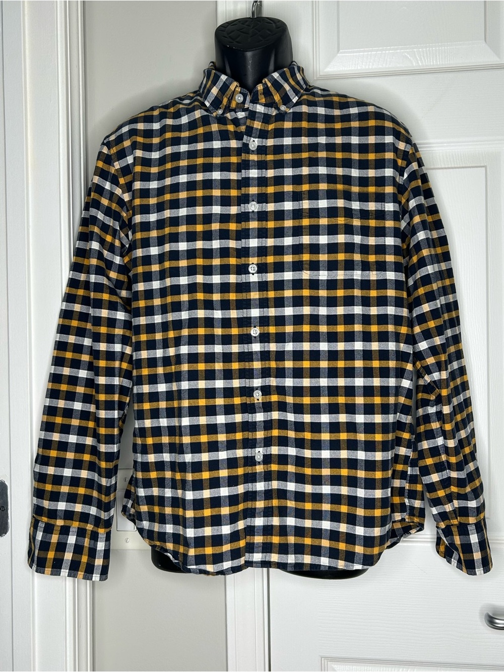 J.Crew Men’s Flex Oxford Slim Fit Plaid Button Down Shirt Size L 100% Cotton